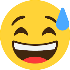 laughing while sweating
